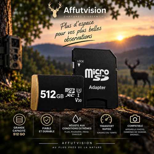 Carte MicroSD 512 Go avec adaptateur SD