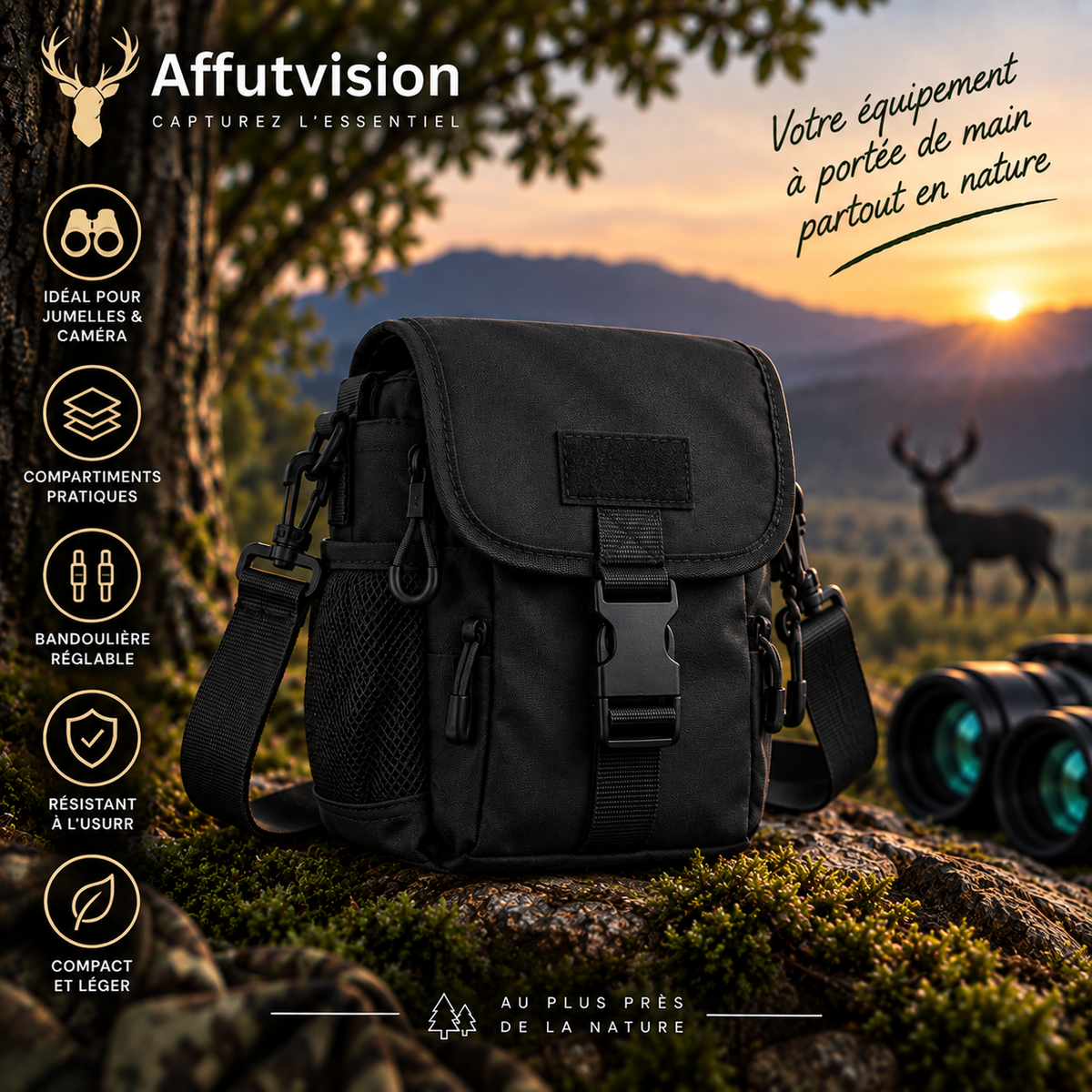 Sacoche de chasse et observation